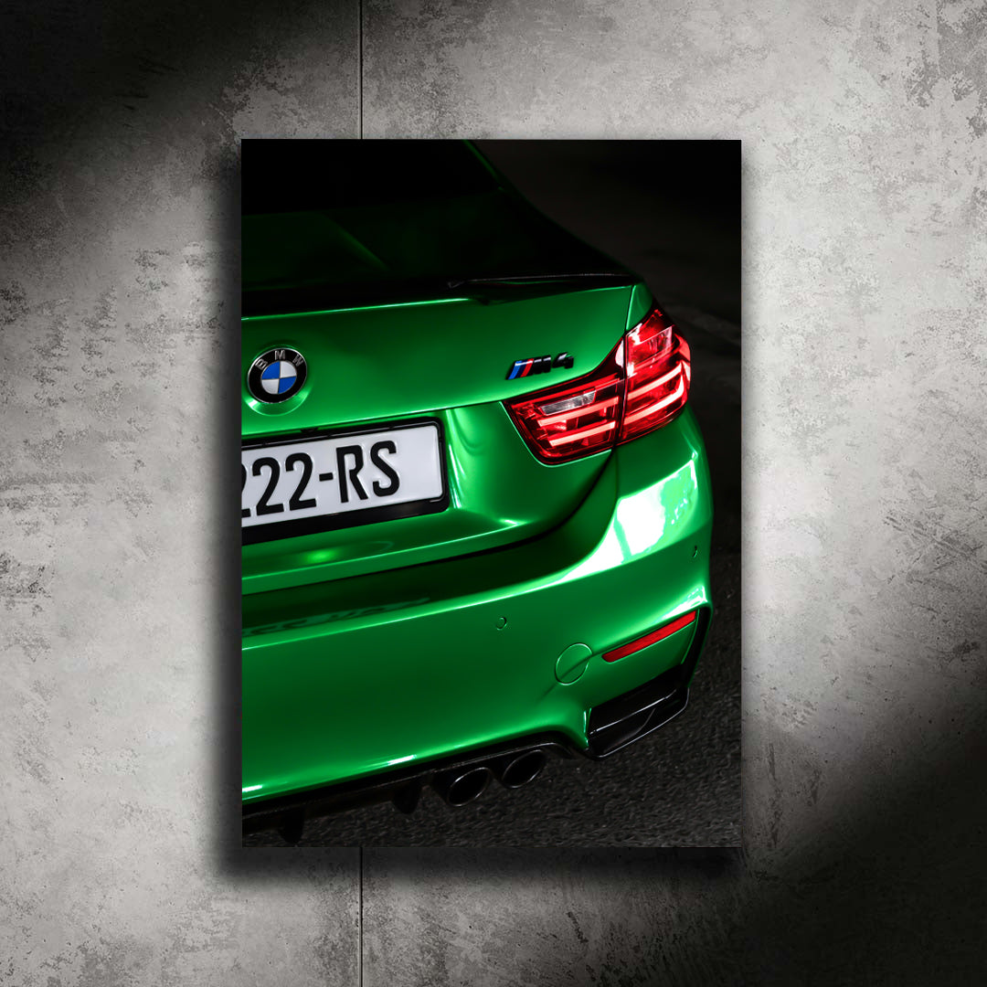 BMW M4 Green LED Poster