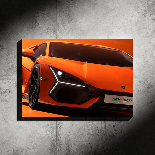 Orange Lamborghini Revuelto LED Poster